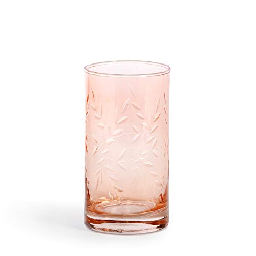 Park Hill Collection EAB10244 Hazel Etched Water Glass, 4.5-inch Height