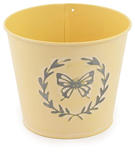 Boston International Spring & Easter D‚àö¬©cor Metal Butterfly Accent Bucket/Pail, Small, Yellow