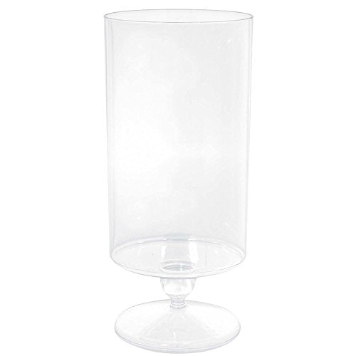 Amscan Party Supplies Tall Clear Plastic Pedestal Cylinder Container, 11" x 5", Multicolor