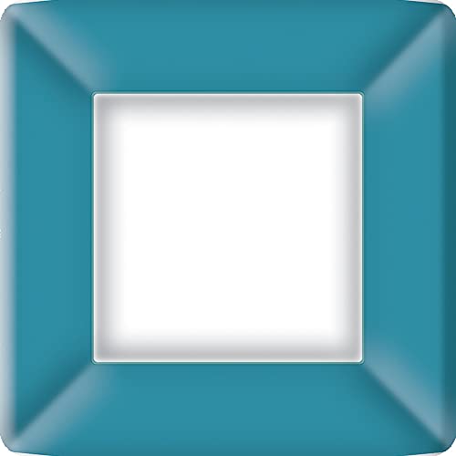 Boston International IHR Square Dinner Paper Plates, 10 x 10-Inches, On Ice Blue