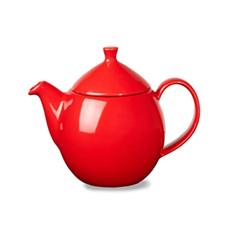 Forlife New Dew Teapot with Basket Infuser 32 ounce, 7.5-inch Length, Red