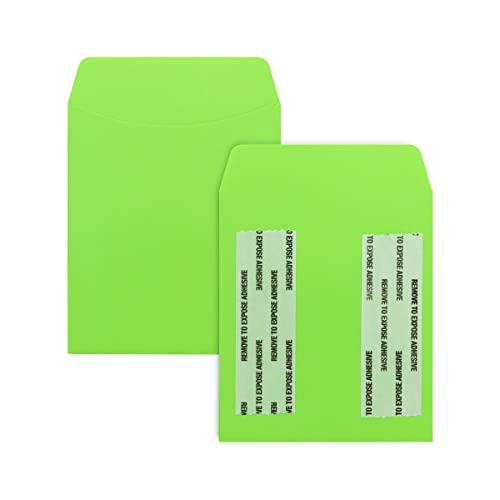 Hygloss Products, Inc Library Card Pockets Perfect for Classroom, Arts & Crafts & Much More-Self-Adhesive-3.5‚Äù x 5‚Äù, 3.5" x 5", Electric Lime, 30 Count