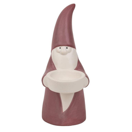 Blossom Bucket Merry Santa Tealight Holder, Red