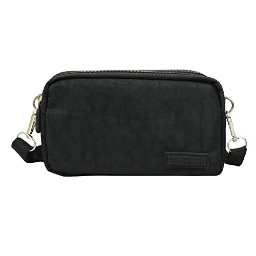 Calla Nupouch Malibu Crossbody Mini Bag Washed Nylon Clutch Adjustable Strap (Black)