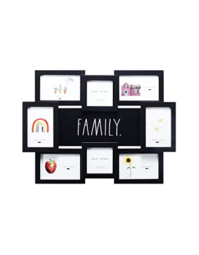 DesignStyles Rae Dunn Collage Picture Frames - Multiple Photo Frame for Wall Decor - Modern Contemporary Design Style - 8 Picture Frame Collage to Display Photos of Family, Couples, Best Friends - Black