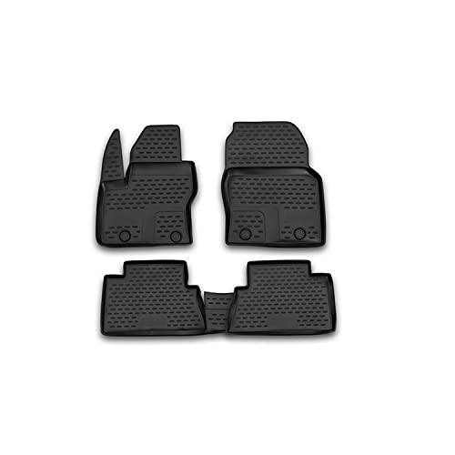 OMAC USA Floor Mats Fits Ford C-Max 2012-2018 Black/Front & 2nd Row Seat 3D Liner Set/All Weather Custom Fit Heavy Duty/Car SUV Automotive Accessories