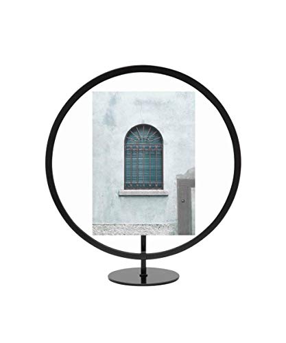 Umbra, Black Infinity Picture Frame, Unique Circular Display for Desk or Wall, Floats 5x7 Photo, 5 x 7