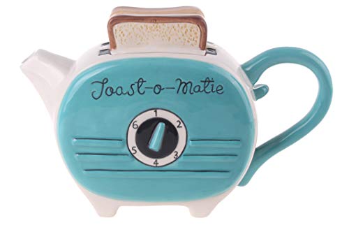 Blue Sky Clayworks Clayworkss Toast Teapot-Green, Multi