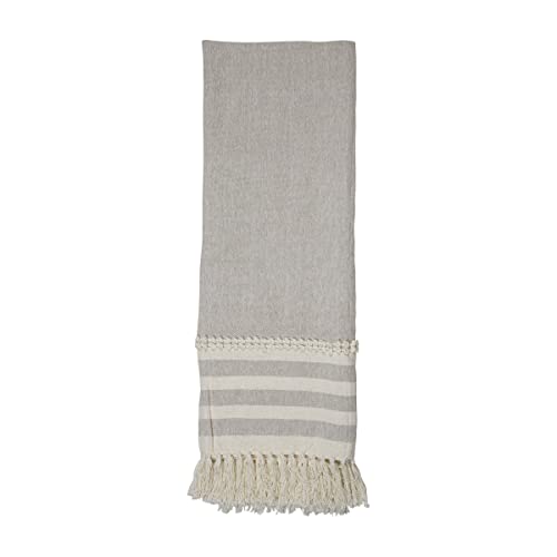 Foreside Home & Garden Gray Cotton Hand Woven Throw