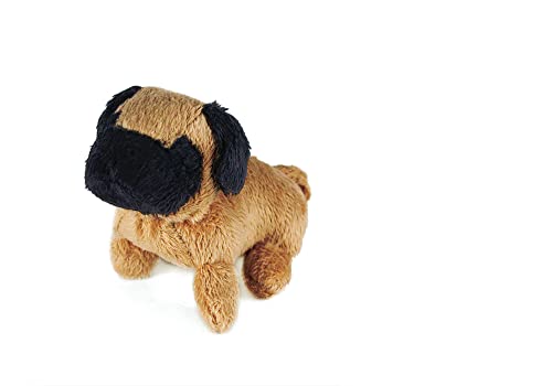 CocoTherapy Oscar Newman Pug Pipsqueak Toy, 5-inch Length, Black and Tan