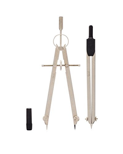 Chartpak Pickett Professional 2-Piece Drafting Set, Includes Compass, Divider, Spare Leads and Points, 1 Each (1504N)