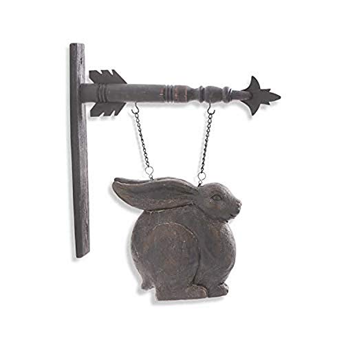 K&K Interiors 14365A Small Dark Brown Sitting Rabbit Arrow Replacement, 11" Wide x 10-1/2" Tall x 4" Deep