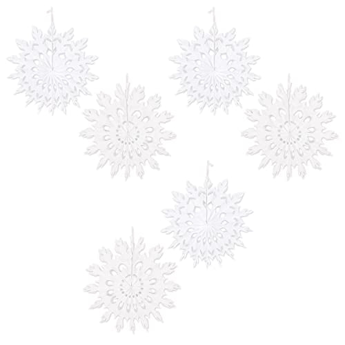 Beistle White Tissue Paper Snowflakes, 15", 6 Piece