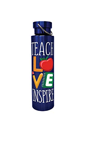 Spoontiques 18957 Teacher Stainless Steel Bottle, 24 oz, Navy