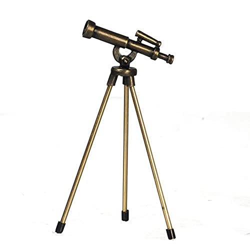 Aztec Imports Dollhouse Bronze Telescope with Gold Legs Miniature Yard 1:12 Garden Accessory