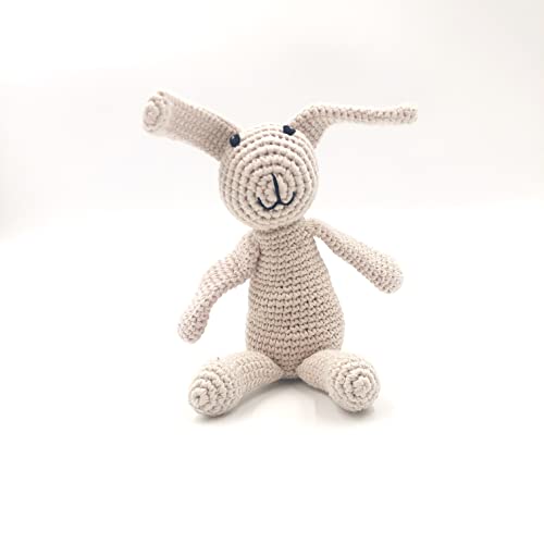 Pebble Sweet Little Bunny rattle, 8.5-inch Length, Cotton Yarn