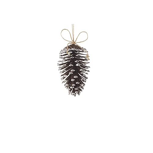 RAZ Imports 4202445 Glittered Pinecone Decorative Ornament, 8-inch Height, Plastic