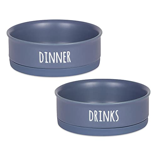DII Design Bone Dry Ceramic Pet Collection Dinner, Drinks & Dessert Set, Medium, 6x2 Count, French Blue, 2 Count