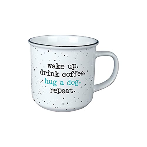 Carson Home, Decorative Vintage Mug for Coffee Latte Tea Hot Cocoa, Ideal Gift, Microwave and Dishwasher Safe, Hug A Dog Vintage Mug 13oz