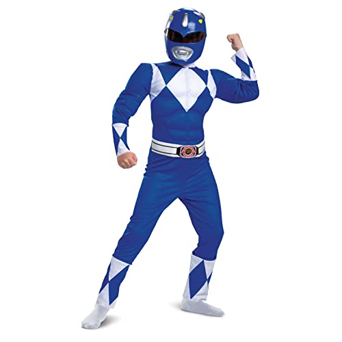 Disguise Power Rangers Blue Muscle Costume Boys Size Small 4/6