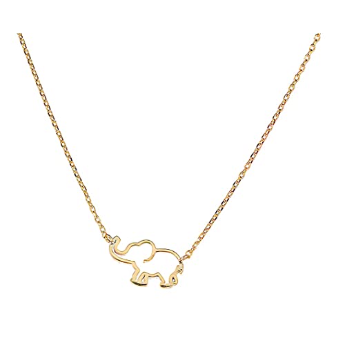 Maya J Jewelry CZPB44Y Elephant Cut Out Necklace, Brass, Yellow