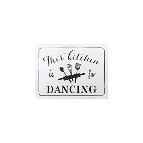 Ganz CB174973 Embossed Wall Decor, Black and White (This Kitchen is for Dancing, 22-inch Width)