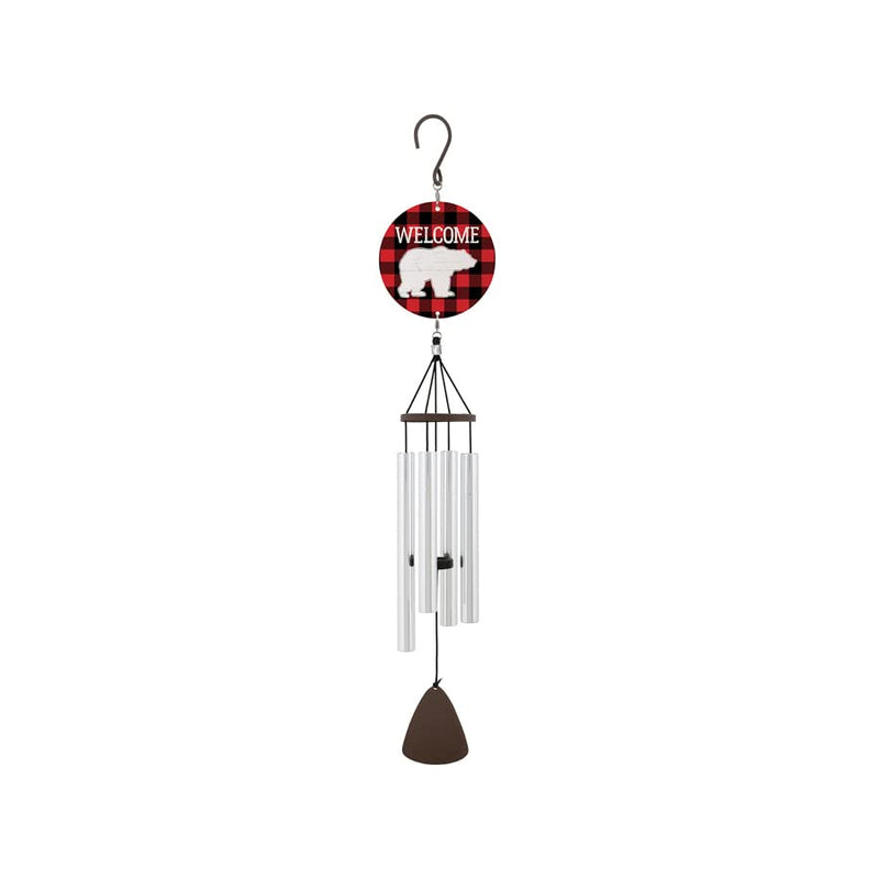 Carson Home 60883 Bear Picture Perfect Chime, 27-inch Length, Aluminum, Adjustable Striker and Strung with Industrial Cord