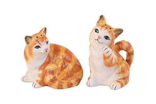 Blue Sky Clayworks 17529 Orange Tabby Cat Salt and Pepper, Set of 2