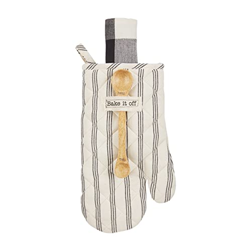 Mud Pie Oven Mitt Set,  12" x 7",Bake It Off