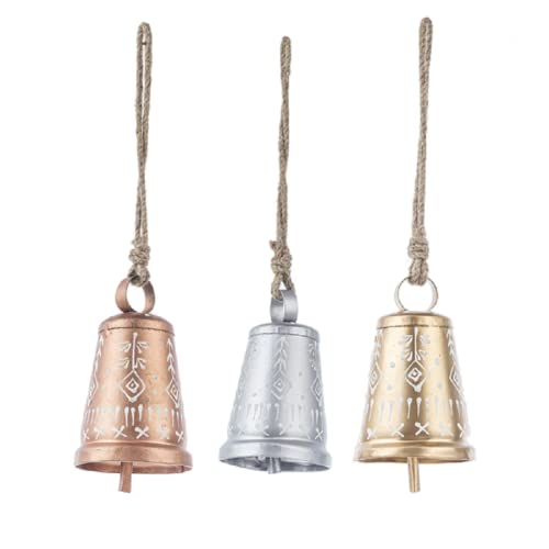 Ganz MX184266 Bell Chime Ornaments, 9-inch Height, Metal, Set of 3