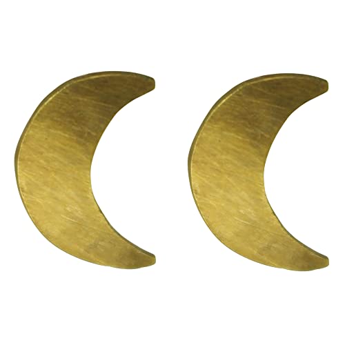 HomArt Gia Moon Post Earring, 0.50-inch Height, Brass