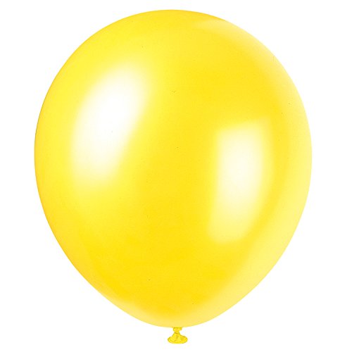 Unique Industries 12" Latex Balloons Pearlized (Pearl Golden Yellow), 8 ct