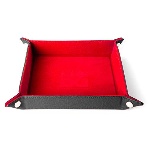 Metallic Dice Games Store Fold Up Velvet Dice Tray w/ PU Leather Backing: Red