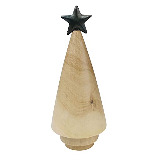 HomArt Small Copenhagen Tree with Star, 8-inch Height, Wood and Metal