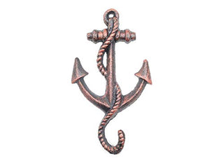Hampton Iron Rustic Copper Cast Iron Anchor Hook 5" - Nautical Wall Hook - Nautical Decor