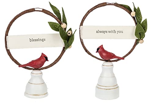 Ganz MX183347 Cardinal Tabletop Figurines - Always with You & Blessings, 7-inch Height, Set of 2
