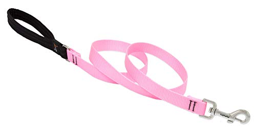 Lupine Pet Dog Leash by Lupine in 3/4" Wide Pink 4-Foot Long with Padded Handle