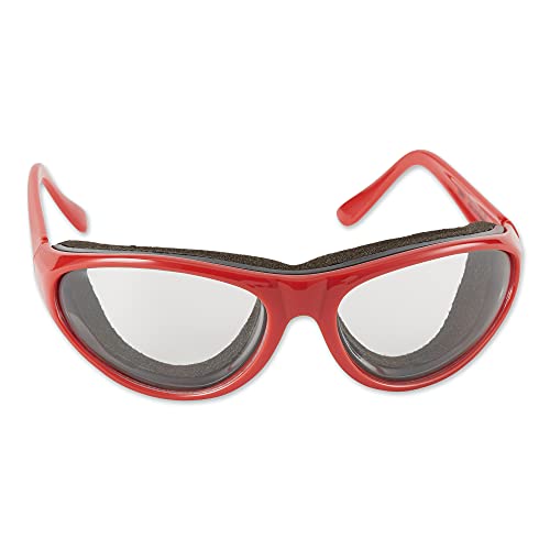 RSVP International Onion Goggles, Fog Free Lenses Safely Prepare Food Without Tears, Red