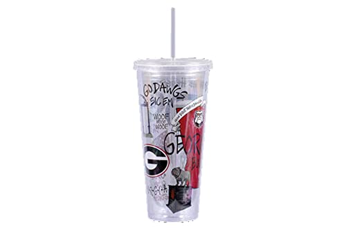 Magnolia Lane Georgia College Football Bulldogs School Spirit 22oz Tumbler with Lid & Straw