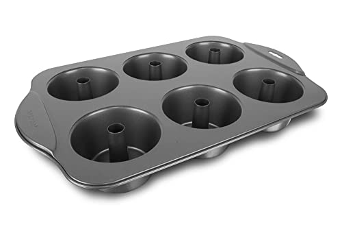 Norpro Nonstick 6 Cup Mini Angel Food Bundt Cake Kitchen Bake Pan, 17in/43cm x 11in/28cm x 2.25in/5.5cm, As Shown