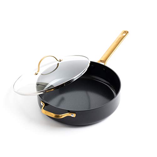 Cookware Company GreenPan Padova Reserve Healthy Ceramic Nonstick, Saute Pan with Lid, 4.5 QT, Black