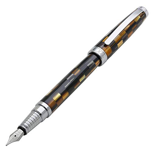 Xezo Urbanite Brown Retro-style Serialized Medium Fountain Pen (Urbanite Brown FM). No Two Alike