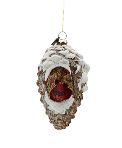RAZ Imports EC 5" Cardinal in Pinecone Ornament
