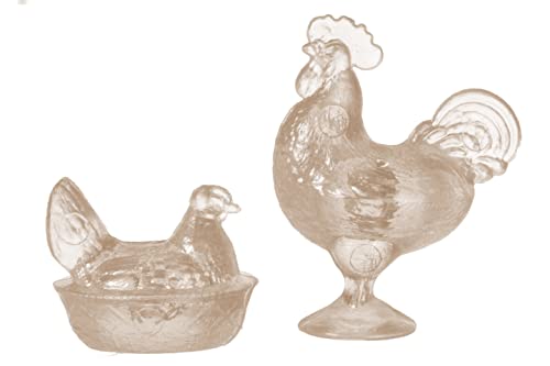 Aztec Imports Dollhouse Miniature Rooster and Nesting Hen in Amber