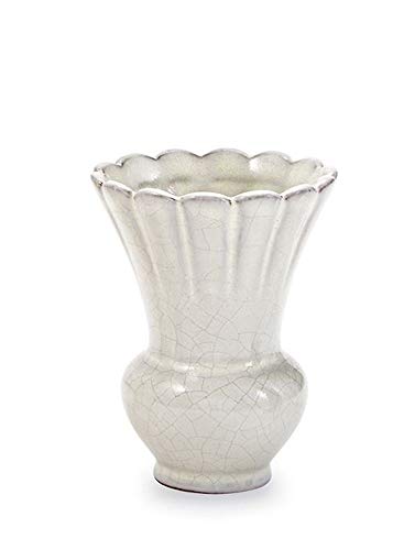 Mud Pie Cracked Glazed Bud Vase, 4" x 2.75", Earthenware, White