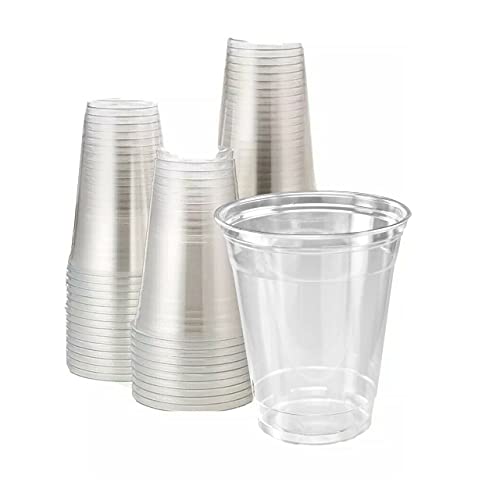 DHG Professional 12oz Crystal Clear PET Plastic Cups, Fit 98mm Lid, Disposable Cold Cups (Case of 1000) (12oz)