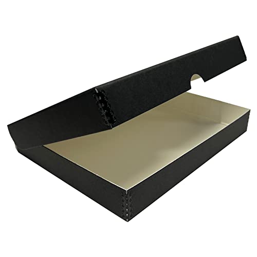 Lineco Archival Folio Storage Box. Metal Edge Archival Boxboard, Clamshell Lid. 9.5 x 12.5 x 1.75 inches.