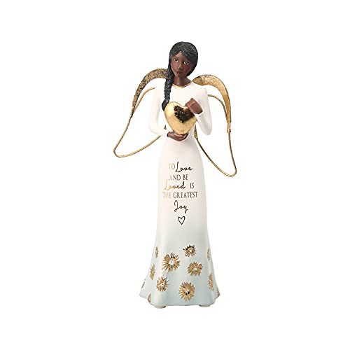 Pavilion Gift Company Loved is The Greatest Joy 7.5 Inch Angel Figurine, White