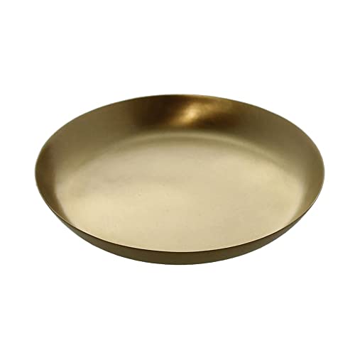 HomArt 1083-14 Satin Tray, 4-inch Diameter, Small, Brushed Brass
