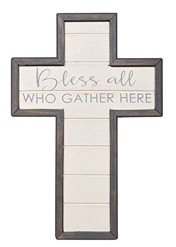 Creative Brands CB Gift Faithworks-Spiritual Harvest Weathered Gray Wall Cross, 12-Inch, Bless All